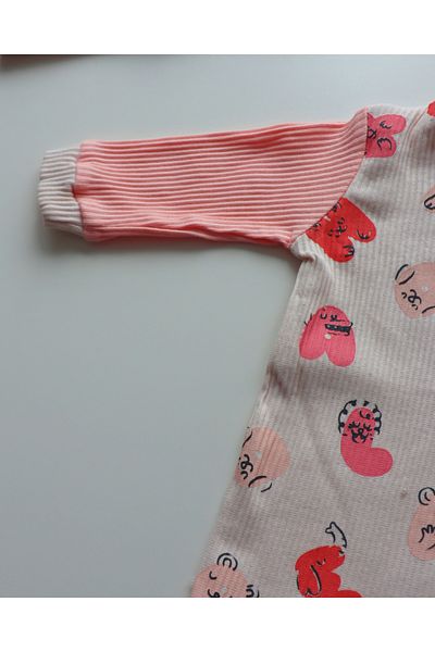 Necix's Basic Ramat Fabric Multicolor Design Patterned Newborn Baby Girl Jumpsuit