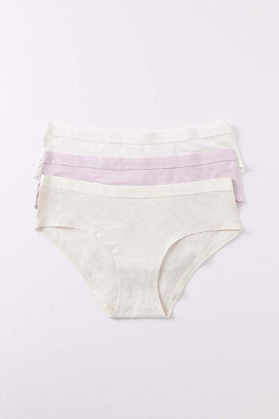 Women'secret Pack of 3 wide cotton panties with logo