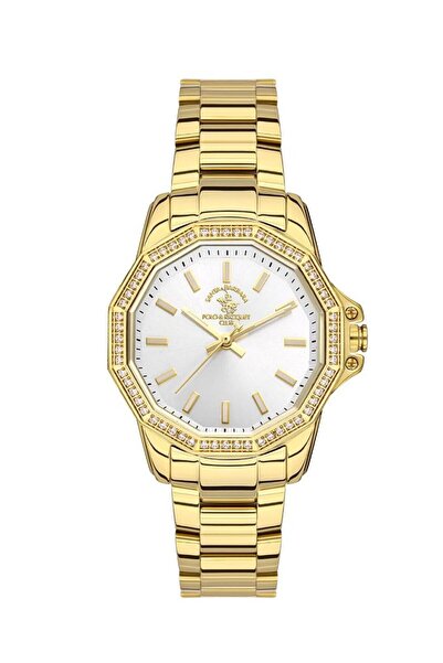 Santa Barbara Polo Racquet Club Sb.1.10491.2 Women's Gold Wrist Watch with Steel Strap