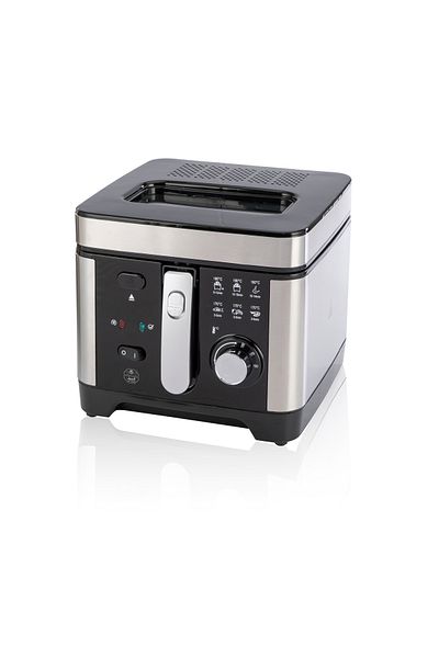 ALSAIF Electric Deep Fryer, Stainless Steel Housing Detachable Inner Tank, Size 3l, 1500w, Black