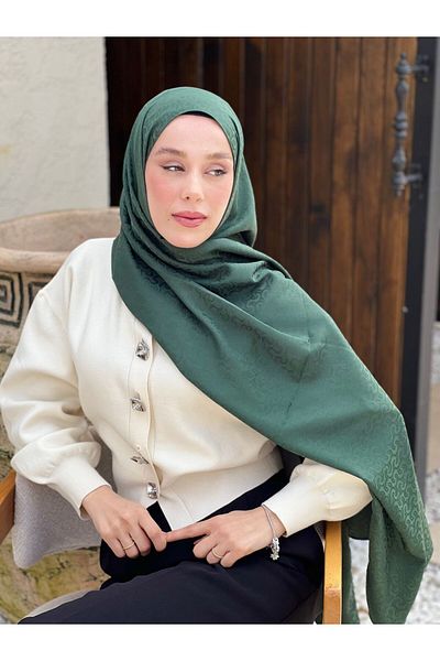 Modakaşmir Silky Jacquard Series Knitted Pattern Shawl