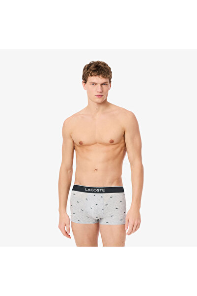 Lacoste Erkek Desenli 3'lü Renkli Boxer