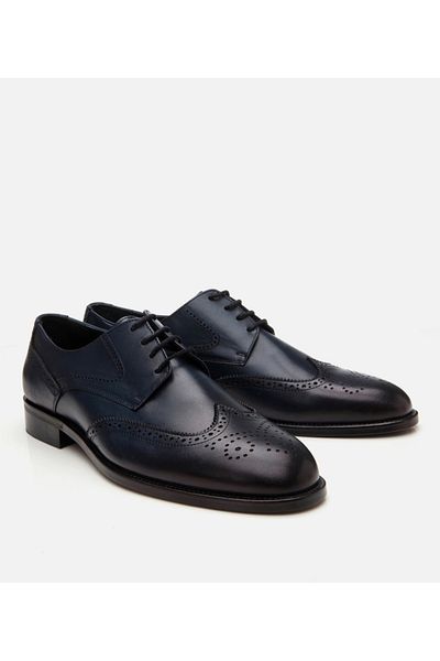 Hotiç Men's Leather Navy Blue Light Sole Classic Shoes