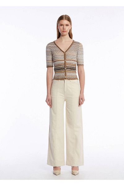 Knitss Beige Color Transitive Knitwear Cardigan
