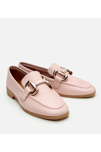 Hotiç Mocasnic de damă din piele roz cu cataramă