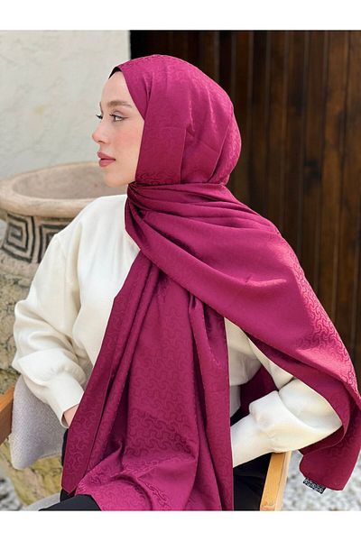 Modakaşmir Şal cu model de tricotat din seria Jacquard mătăsos