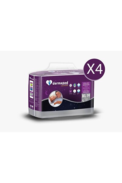 Dermaped نايت إكس-لارج (120-170 سم) 120 قطعة حفاضات للمرضى البالغين مع حزام خصر
