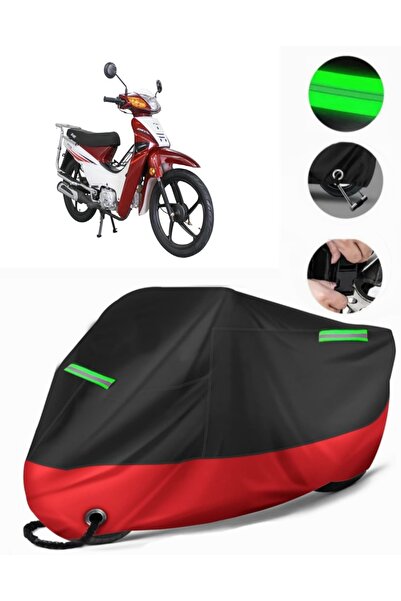 MotoEN غطاء دراجة نارية فاخر متوافق مع Volta RC3 (متوافق مع القفل) أسود-أحمر