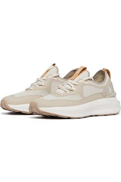 U.S. Polo Assn. Women's Beige Low-Top Sneakers - High-Quality Sole for Everyday Look