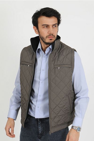 mansory exclusive Gray Fleece Inside Comfortable Fit Quilted Inflatable Vest