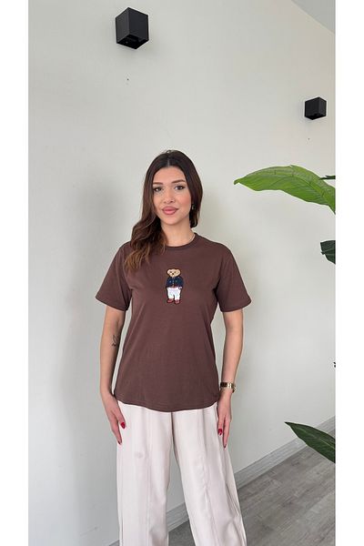 modadagiyim Γυναικείο Teddy Bear Teddy Bear Κεντημένο με λαιμόκοψη Premium T-shirt
