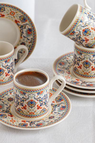 AEN PORSELEN Otto Coffee Cup 6 Persons 12 Pieces