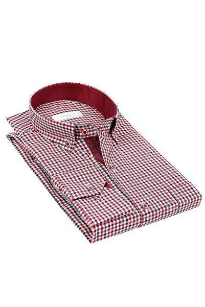 Fitmens قميص رجالي كلاسيكي بأكمام طويلة من King Check مع صندوق هدايا FS-00125...