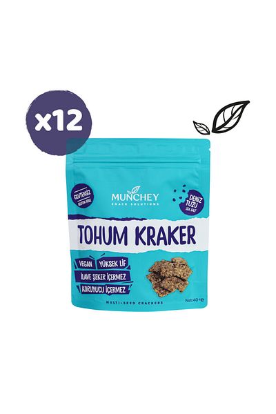 MUNCHEY 40Gr Gluten Free 12 Pack Plain Seed Crackers