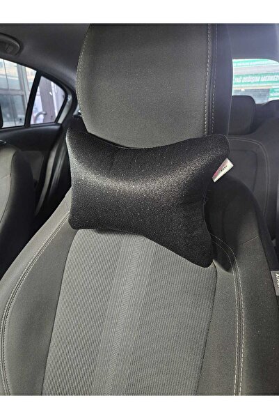 sıcak köşe Pernă de gât neagră cu sclipici și fundă 2 bucăți