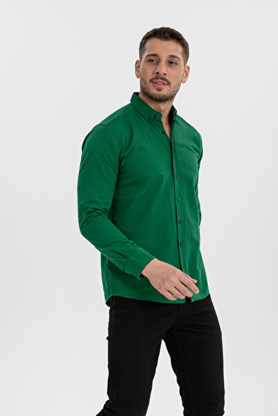 Klothy Чоловіча сорочка з габардинової тканини з бавовняною підкладкою, регулярного крою, можна прати