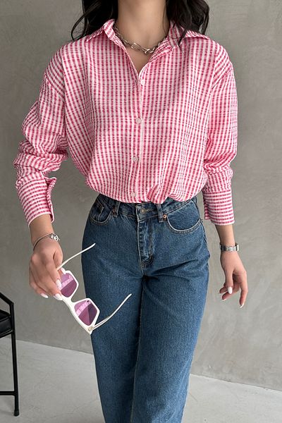 Fav Style Combinație roz supradimensionată cu mâneci lungi cu dungi