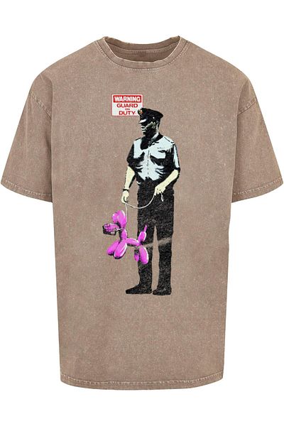 Merchcode Brandalised - Pink Balloon Dog Acid Washed Oversize Tee