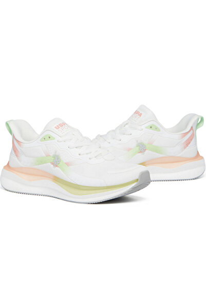 U.S. Polo Assn. Women's White Low-Top Sneakers - Bold Lace-Up Style, Comfortable Casual Footwear