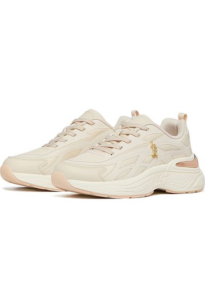 U.S. Polo Assn. Women's Beige Low-Top Sneakers - Lightweight Lace-Up Design