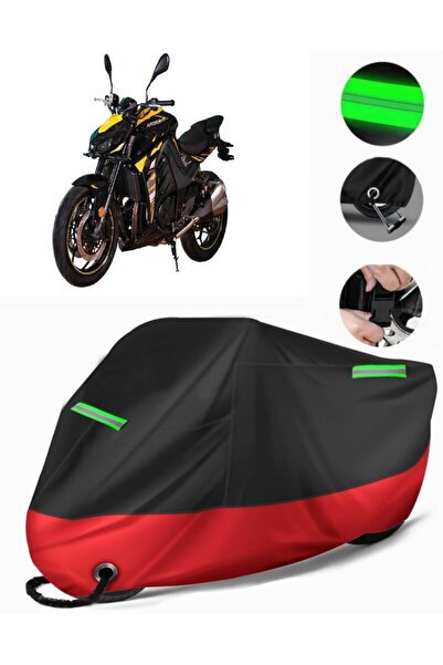 MotoEN غطاء دراجة نارية ممتاز متوافق مع Arora AR251 (متوافق مع القفل) أسود-أحمر