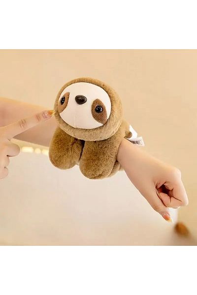 Halımax Soft Brown Plush Bracelet - Cute Sloth Animal Toy 20cm
