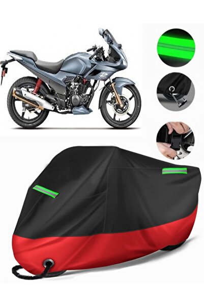 MotoEN غطاء دراجة نارية ممتاز متوافق مع Hero Karizma (متوافق مع القفل) أسود-أحمر