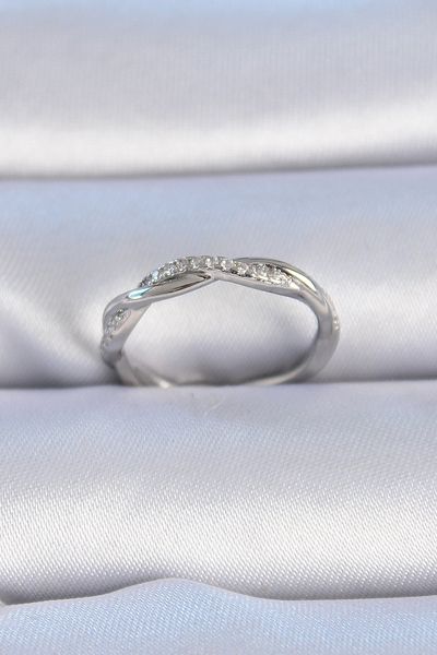 Skygo Brass Silver Color Zircon Stone Spiral Model Women's Ring - Tj-Byk3321
