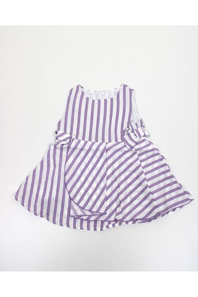 Çikoby Striped Baby Girl Suspender Dress Ck30698