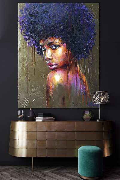 Hediyeler Kapında Yağlı Boya Görünümlü Brown Kanvas Tablo 100x140cm