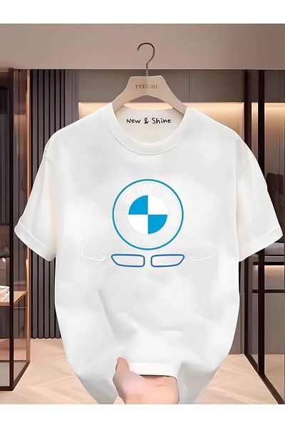 New Shine 1 tricou este un cadou pentru achiziții de 6 și mai sus în coș - Tricou oversize imprimat cu mașină Bmw