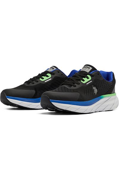 U.S. Polo Assn. Men's Black Low-Top Sneakers - Lightweight Lace-Up Design, Comfortable for Everyday Outfits