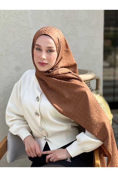 Modakaşmir Silky Jacquard Series Linn Pattern Shawl