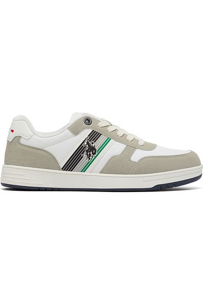 U.S. Polo Assn. Men's White Low-Top Sneakers - Lightweight Lace-Up Design, Comfortable for Everyday Outfits