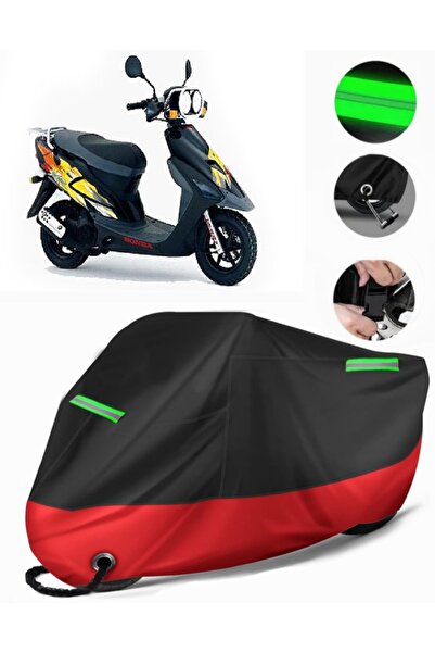 MotoEN غطاء دراجة نارية ممتاز متوافق مع Honda SXR 50 (متوافق مع القفل) أسود-أحمر