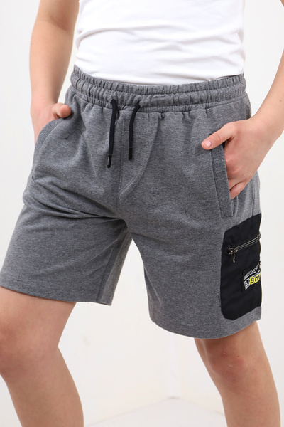 Toontoy Σορτς με φερμουάρ για αγόρια με τσέπες στο πόδι και λεπτομέρεια αρματωσίας