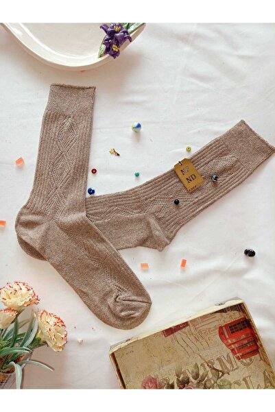 ENEFENDİ 2 Pairs of Thermal Perfumed Men's Winter Wool Socks with Thick Patterned Socks Gift 40-45