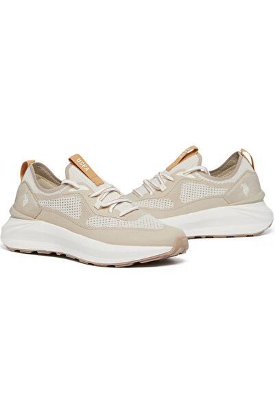 U.S. Polo Assn. Women's Beige Low-Top Sneakers - High-Quality Sole for Everyday Look