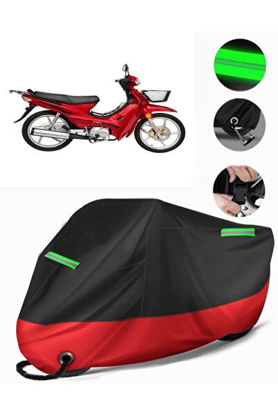 MotoEN قماش القنب الفاخر المتوافق مع Lifan LF100-A (متوافق مع القفل) أسود-أحمر