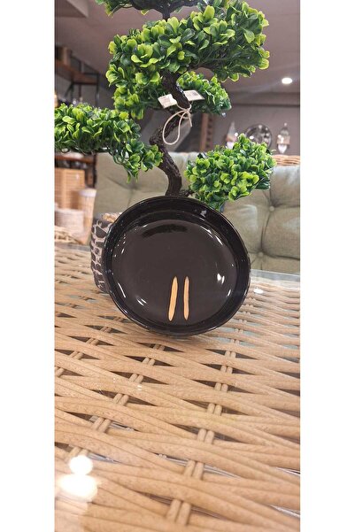 Niyugen Meze Tabak - El Yapımı Seramik, Gold Çizgi Detaylı