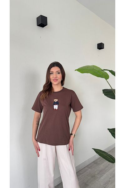 modadagiyim Γυναικείο Teddy Bear Teddy Bear Κεντημένο με λαιμόκοψη Premium T-shirt