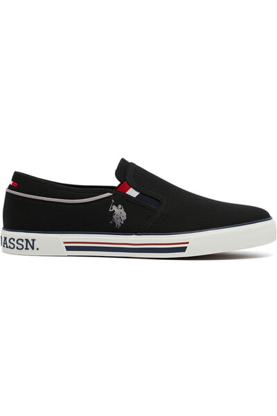 U.S. Polo Assn. Men's Black Low-Top Sneakers - Lightweight Slip-On Design, Co...