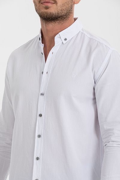 Klothy Ανδρικό πουκάμισο Gabardine από βαμβακερό πλυμένο κανονικό σχήμα