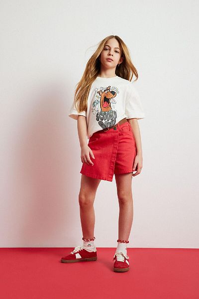 DeFacto Roter Gabardine-Shortsrock für Mädchen D9627A825SP