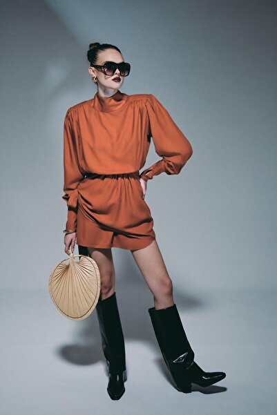 TWO'S TOUCH Elle Orange Mini Elbise