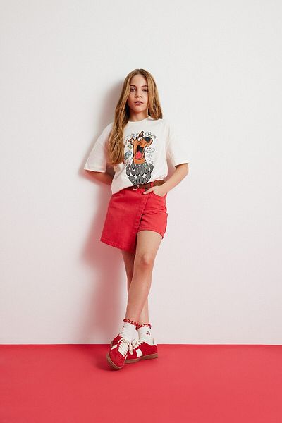DeFacto Roter Gabardine-Shortsrock für Mädchen D9627A825SP