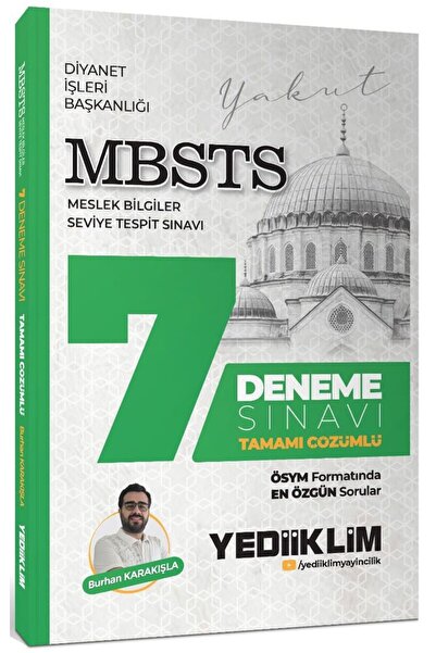Yediiklim Yayınları MBSTS Tamamı Çözümlü 7 Deneme Sınavı