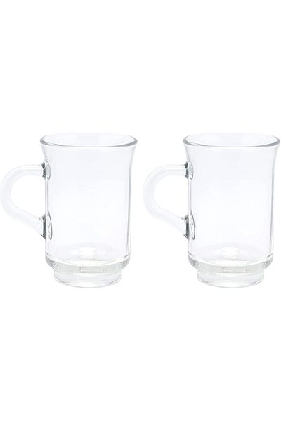 LAV 2 Peices Tea or Coffee Cup, 150 ml, Clear