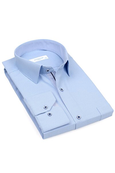 Fitmens قميص رجالي كلاسيكي بأكمام طويلة ونقشة دوبلير مع علبة هدايا FS-001380 ...