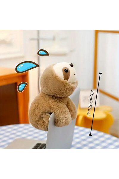 Halımax Soft Brown Plush Bracelet - Cute Sloth Animal Toy 20cm